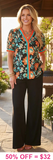 NEW Turquoise & Orange Floral blouse