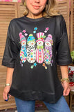 Snowman black high low top