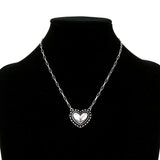Silver heart pendant necklace