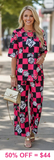 Pink & Black Checkered lounge 2 piece set