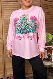 MERRY & BRIGHT Pink long sleeve top