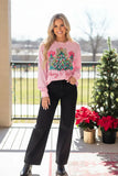 MERRY & BRIGHT Pink long sleeve top