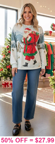 Santa Christmas long sleeve top