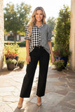 Black and White plaid blouse
