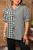 Black and White plaid blouse