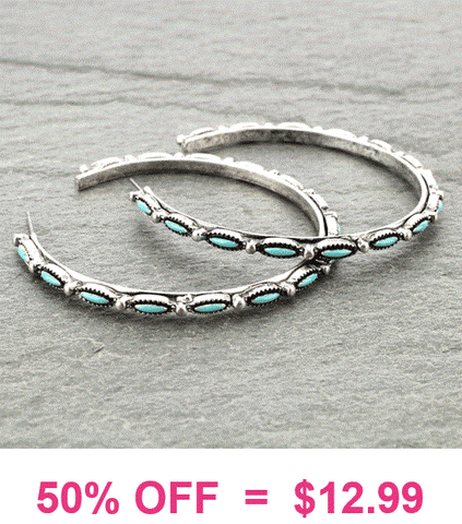 Turquoise Hoop Earrings