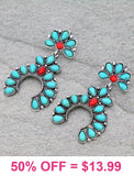 Turquoise and Red squash earrings
