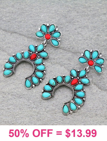 Turquoise and Red squash earrings