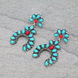 Turquoise and Red squash earrings