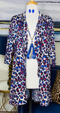 Blue and White Leopard Cardigan