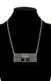 Western Design, Studded, Silver bar necklace