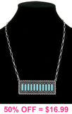 Western Turquoise stones, Silver bar necklace