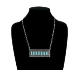 Western Turquoise stones, Silver bar necklace