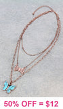 Copper necklace with Turquoise butterfly charm