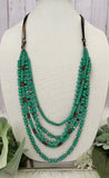 Turquoise Crystal and Copper Beaded 5 Layer Necklace