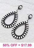 Silver studded teardrop earrings with stud post