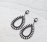 Silver studded teardrop earrings with stud post