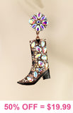 Copper & Bling Rhinestone boot earrings