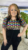 Colorful Tribal, Leopard, Black Top