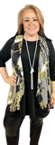 Black and White Stripe Vest with Gold Scroll