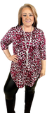 large : Maroon Leopard Scoop Tunic