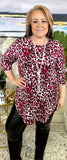 large : Maroon Leopard Scoop Tunic