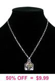 Multi color Checkered spade necklace