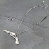 Western Pistol Pendant Necklace
