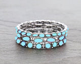 3 Silver bracelets with Turquoise stones