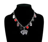 Royal flush charm necklace