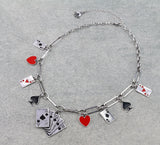 Royal flush charm necklace