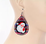 Santa Serape teardrop bling trim earrings