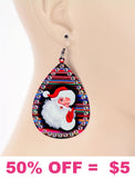 Santa Serape teardrop bling trim earrings