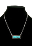 Turquoise rectangle bar necklace