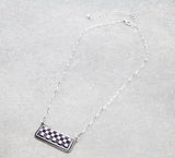 Checkered bar becklace