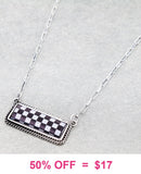 Checkered bar becklace