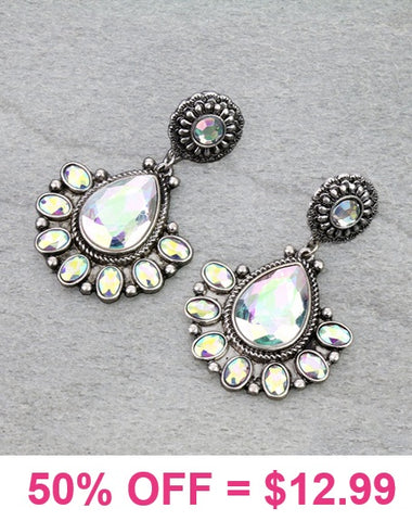 AB Bling teardrop earrings