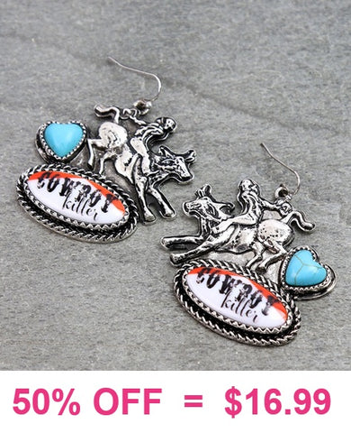 Cowboy Bull Rider earrings