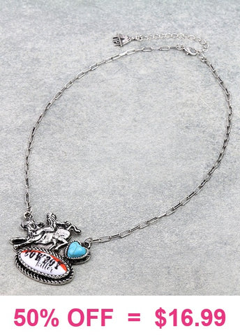 Western Cowboy pendant necklace
