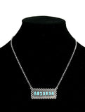 Turquoise stones rectangle bar necklace