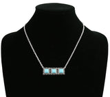 Triple Turquoise stone necklace