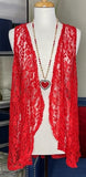 RED LACE VEST