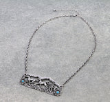 Horses pendant on silver chain necklace