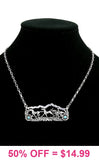 Horses pendant on silver chain necklace