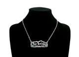 Horses pendant on silver chain necklace