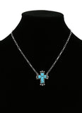 Silver necklace with Turquoise cross