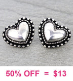 Silver Heart stud earrings