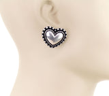 Silver Heart stud earrings