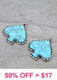 Turquoise spade earrings