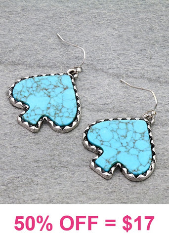 Turquoise spade earrings